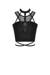Punk net splicing midriff-baring top T-shirt TW266 - Gothlolibeauty