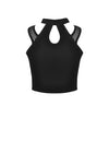 Punk net splicing midriff-baring top T-shirt TW266 - Gothlolibeauty
