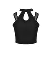 Punk net splicing midriff-baring top T-shirt TW266 - Gothlolibeauty