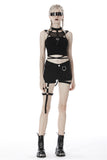 Punk net splicing midriff-baring top T-shirt TW266 - Gothlolibeauty