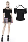 Women punk off shoulder sexy T-shirt TW284 - Gothlolibeauty