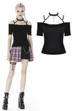 Women punk off shoulder sexy T-shirt TW284 - Gothlolibeauty