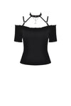 Women punk off shoulder sexy T-shirt TW284 - Gothlolibeauty