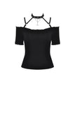 Women punk off shoulder sexy T-shirt TW284 - Gothlolibeauty