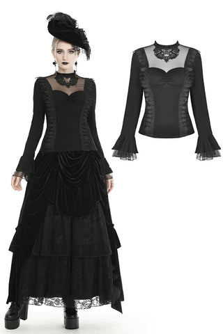 Gothic gorgeous butterfly sexy mesh collar top TW300