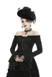 Gothic princess flower lace up off-shouders top TW301