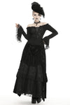 Gothic princess flower lace up off-shouders top TW301