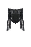 Victoria court velvet lace splicing top TW305