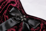 Gorgeous wine red diamond velvet top TW316