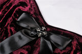 Gorgeous wine red diamond velvet top TW316