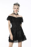 Gothic sexy lace ruffle short sleeves top TW319