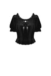 Gothic round neck short sleeves velvet top TW320