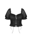 Rock doll lace up waist pin zip top TW327