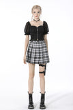 Rock doll lace up waist pin zip top TW327