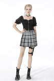 Rock doll lace up waist pin zip top TW327