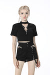 Punk hollow out chain chest top TW331