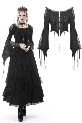 Gothic frilly tasseled top TW359