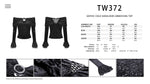 Gothic cold shoulders embossing top TW372