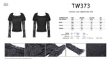 Gothic lace embossing top TW373