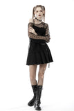 Punk decadent net sloping shoulder T-shirt TW400