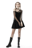 Punk decadent net sloping shoulder T-shirt TW400