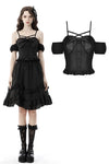 Gothic lolita big bowknot cold shoulder top TW405