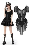 Gothic sexy see-through high low lace top TW409