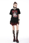 Black red Demon Seduction baggy T-shirt TW416