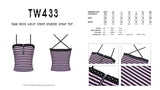 Punk rock violet stripe studded strap top TW433