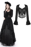 Gothic luxe lace see-through belly sexy top TW452