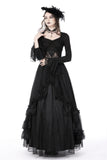 Gothic luxe lace see-through belly sexy top TW452