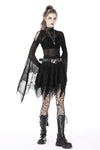 Punk spider mesh exaggerated sleeves top TW453