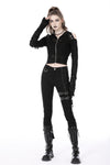 Punk decadent shredded hooded top TW460
