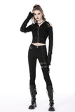 Punk decadent shredded hooded top TW460