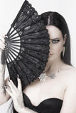 Black victorian retro royal fan AFN001 - Gothlolibeauty
